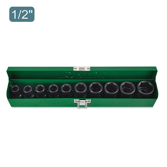 Набор головок ударн. 1/2" 10-24мм 6гр. 10шт. TOPTUL GDAD1001