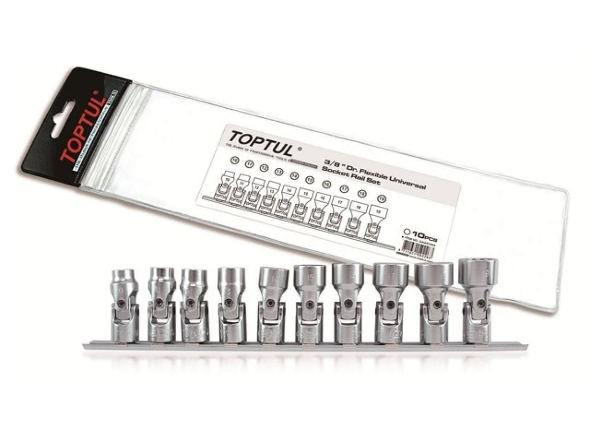 Набор головок 3/8" 10-19мм шарнирных 10предм. на подвесе TOPTUL GAAG1004