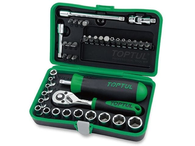 Набор головок и бит 1/4" 4-14мм 41предм. 6гр. TOPTUL GADW4101