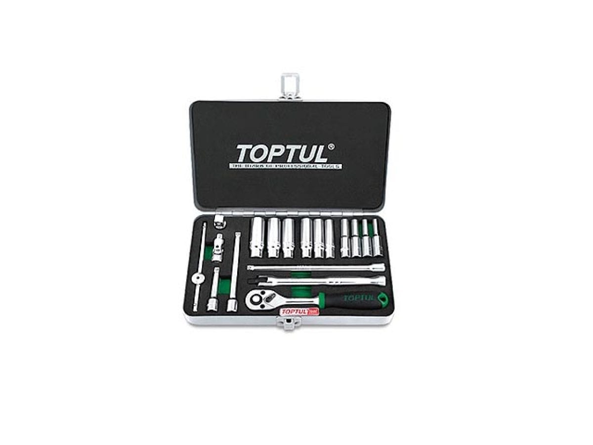 Набор головок 1/4" 4-13мм 18предм. 6гр. метал. кейс TOPTUL GCAD1822