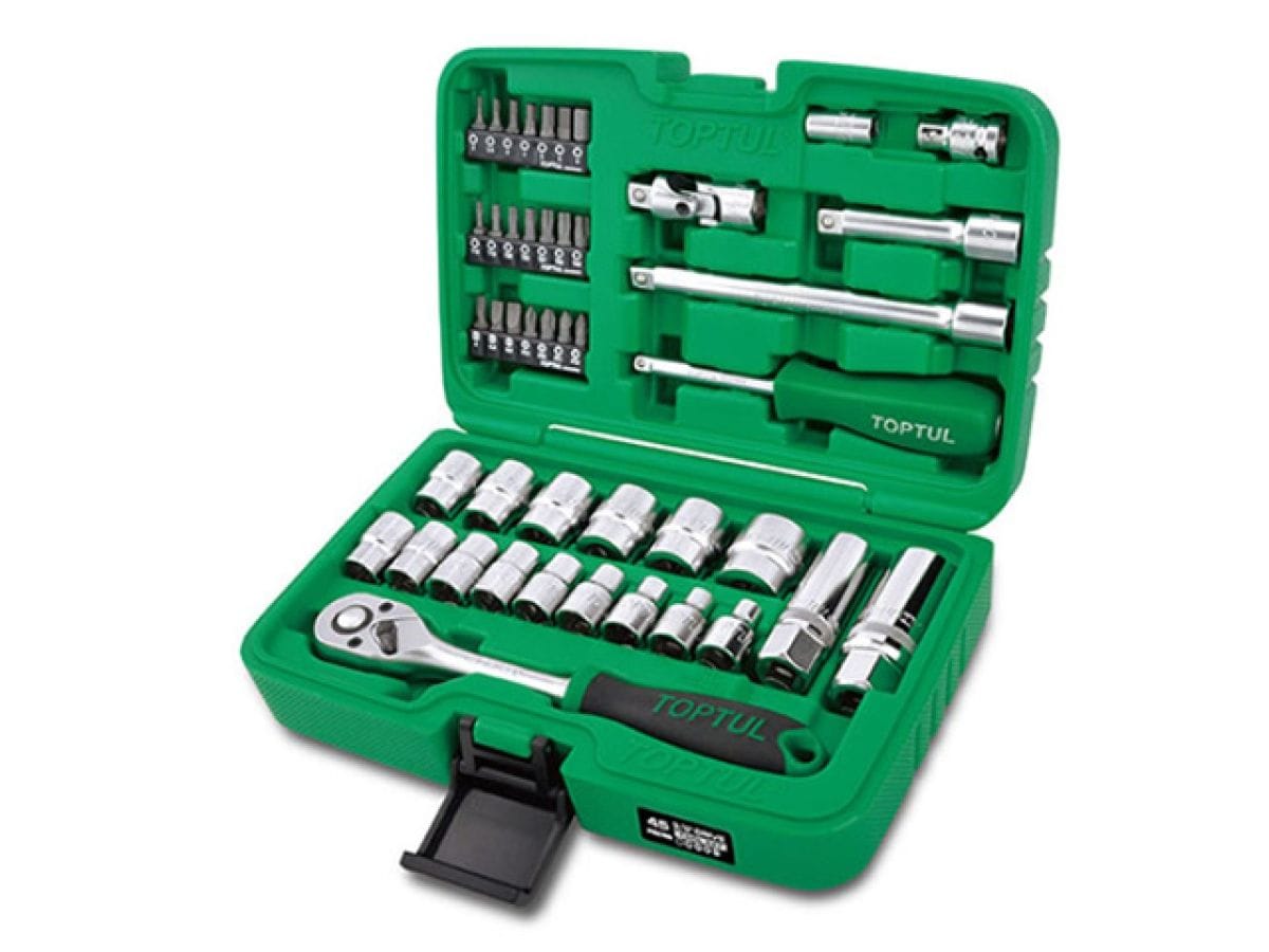 Набор головок и бит 45предм. 3/8" 12гр. (поверхность матовая) TOPTUL GCAI4503
