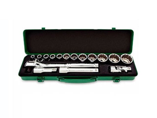 Набор головок 1/2" 8-32мм 16предм. 12гр. метал.кейс TOPTUL GCAD1604