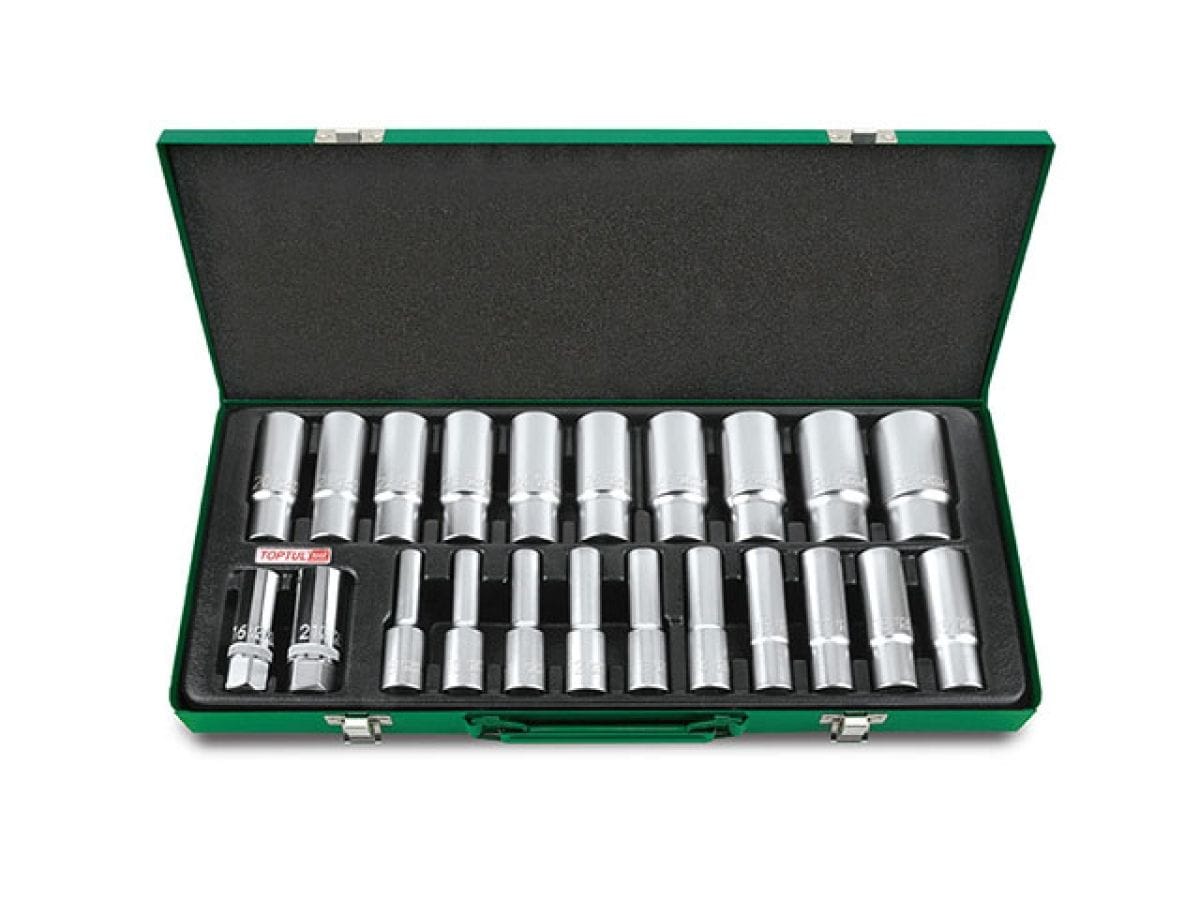 Набор головок 1/2" глубокие 8-32мм 22предм. 6гр. метал.кейс TOPTUL GAAD2202