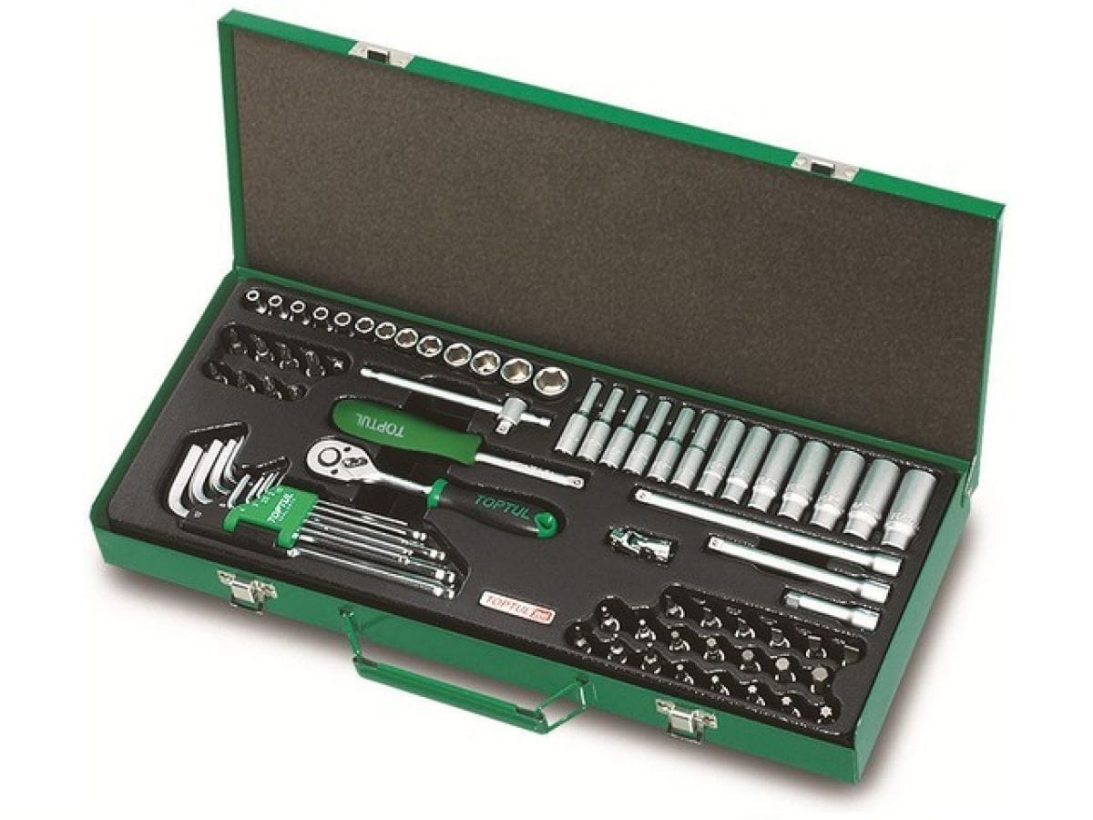 Набор головок, ключей и бит 1/4" 72предм. 6гр. метал.кейс TOPTUL GCAD7202