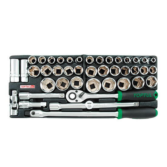 Набор головок торцевых 1/2" 43предм. 6гр. с трещоткой TOPTUL GCAT4301