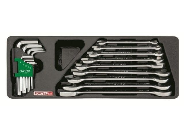 Набор-сет ключей рожк. 6-24мм + шестигр. 1-10мм 18пр. 136х364мм TOPTUL GAAT1802