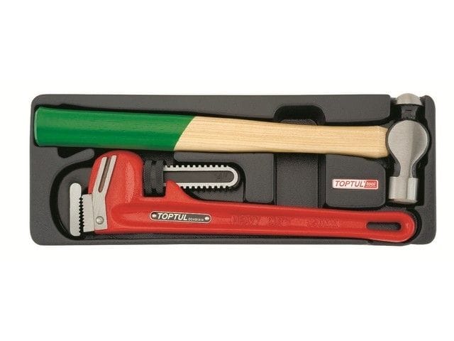 Набор-сет молоток и ключ трубный 14" 136х364мм TOPTUL GBAT0201
