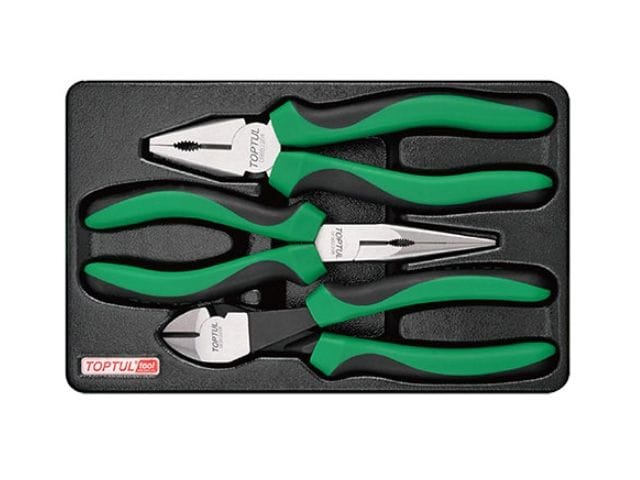 Набор-сет плоскогубцы, тонкогубцы, бокорезы 3предм. TOPTUL GZA-0305