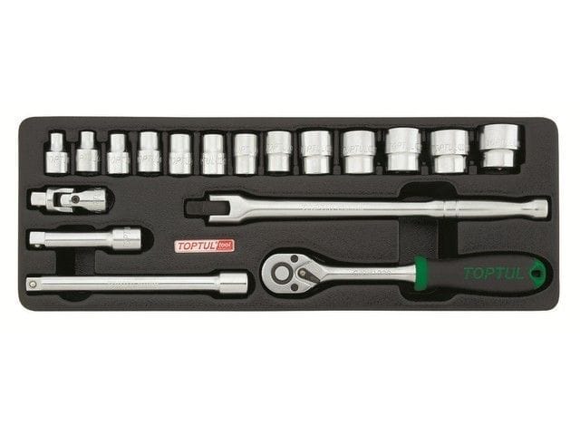 Набор-сет головок 3/8" 18предм. 6гр. 136х364мм TOPTUL GCAT1808