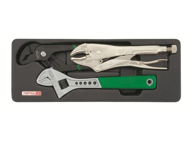 Набор-сет плоскогубцы перест., зажим, ключ разводн. 10" 136х364мм TOPTUL GBAT0301