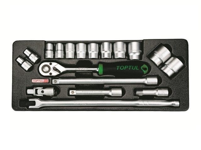 Набор-сет головок 1/2" 18предм. 6гр. 434х176мм TOPTUL GCAT1801