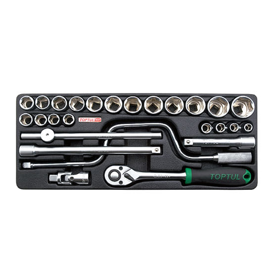 Набор-сет головок 1/2" 26предм. 6гр. 434х176мм TOPTUL GCAT2604