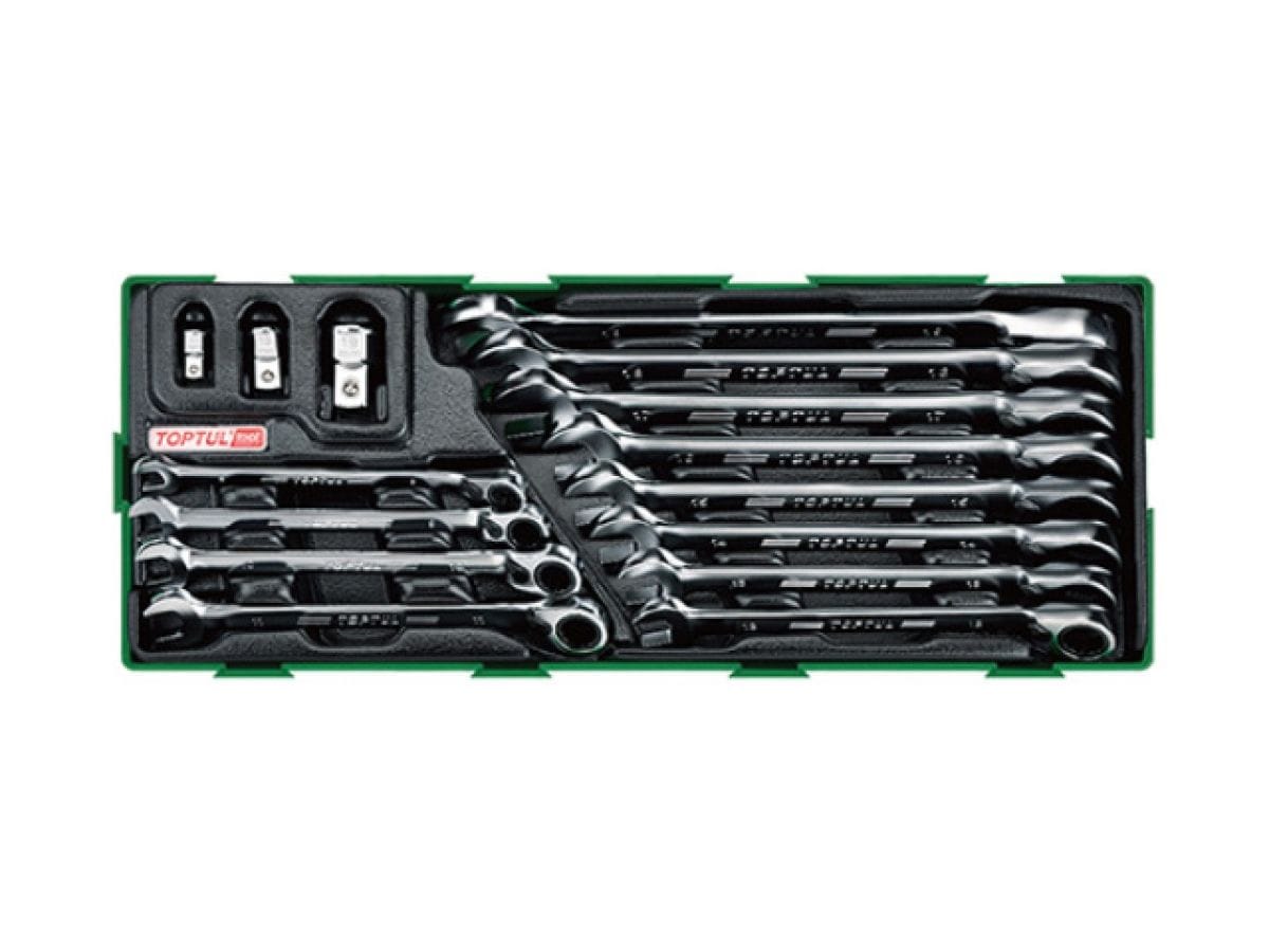Набор-сет ключей комбинир. с перекл. трещоткой 15предм. TOPTUL GTA1541