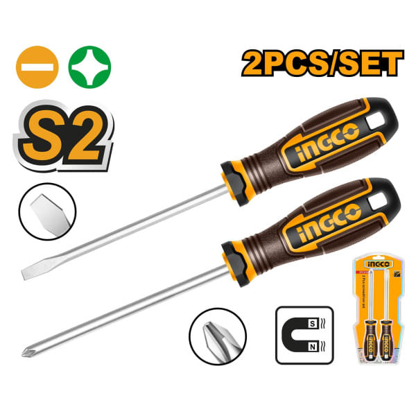 Набор отвëрток 2 шт S2 SUPER INDUSTRIAL INGCO HKSDS0228
