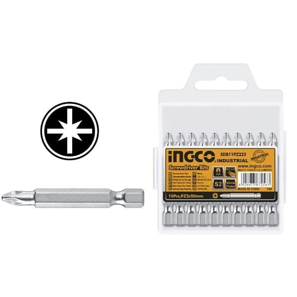 Набор бит PZ2х50 10 шт. INDUSTRIAL INGCO SDB11PZ223