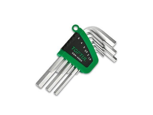 Набор ключей шестигр. 1,5-10мм 9шт коротк. TOPTUL GSN-09SH