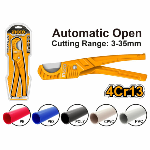 Ножницы для резки ПВХ труб 210 мм. INGCO HPC0535