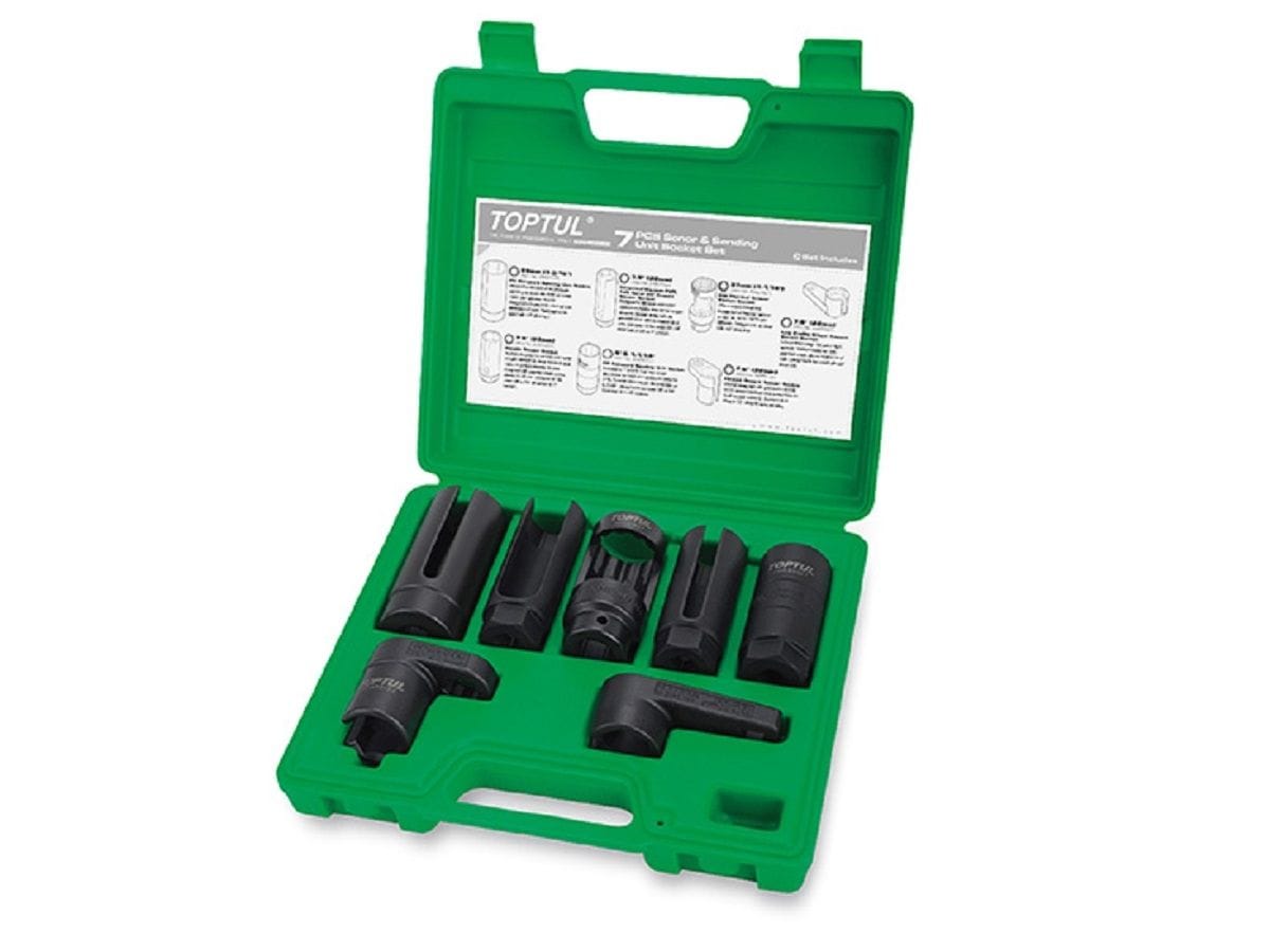 Набор спецголовок для снятия датчиков лямбда-зондов, давления масла и форсунок TOPTUL JGAI0701