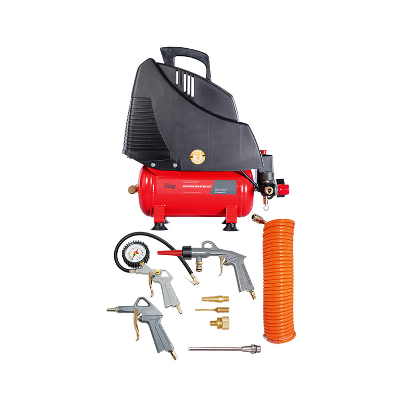 Компрессор безмасляный коаксиальный SERVICE MASTER KIT ( + 6 предметов) Fubag