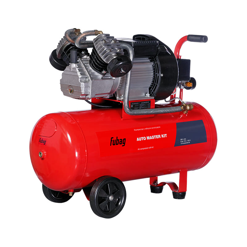 Компрессор масляный коаксиальный AUTO MASTER KIT ( + 10 предметов) Fubag