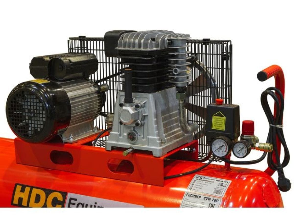 Компрессор ременной (396 л/мин, 10 атм, ременной, масляный, ресив. 100 л, 220 В, 2.20 кВт) HDC Equipment HDC HD-A101