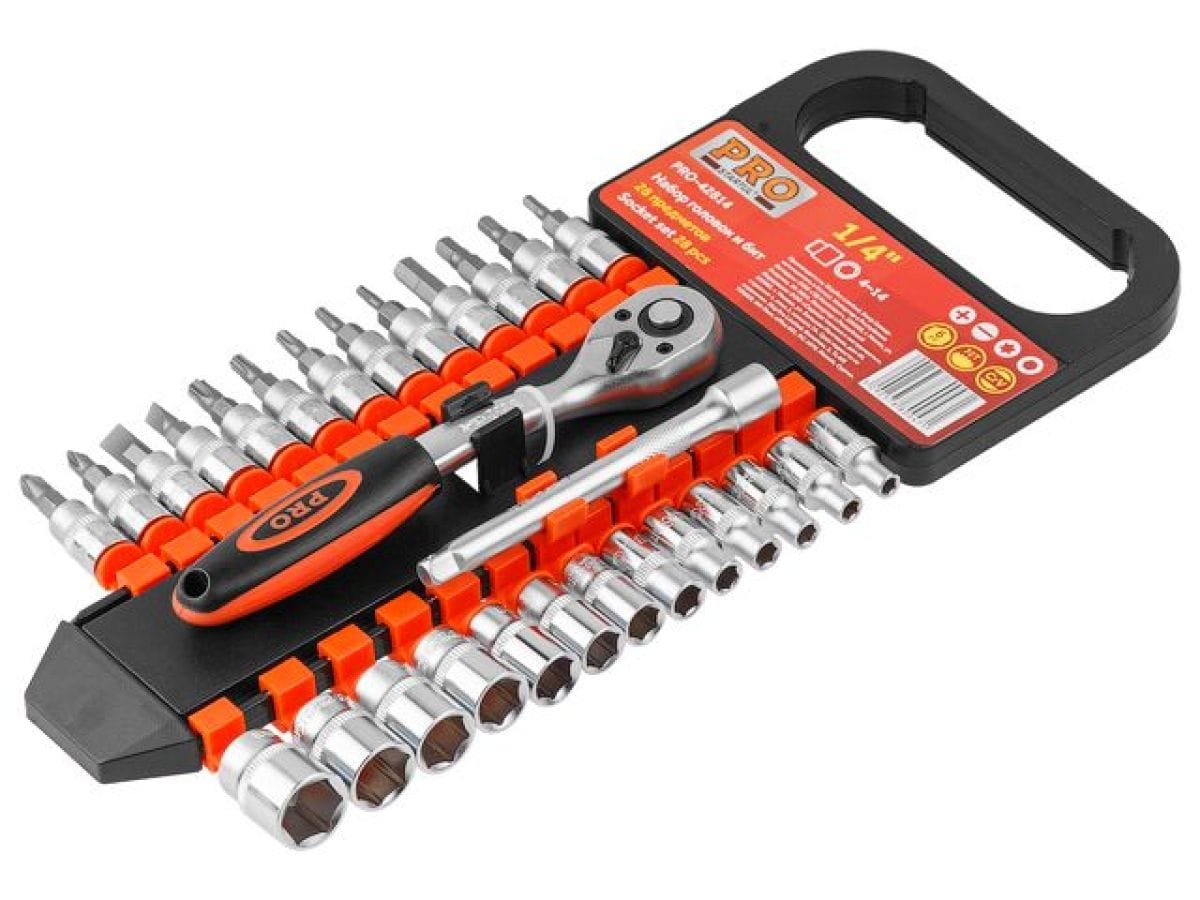 Набор головок и бит 28пр. 1/4" (6 граней) PRO STARTUL PRO-42814