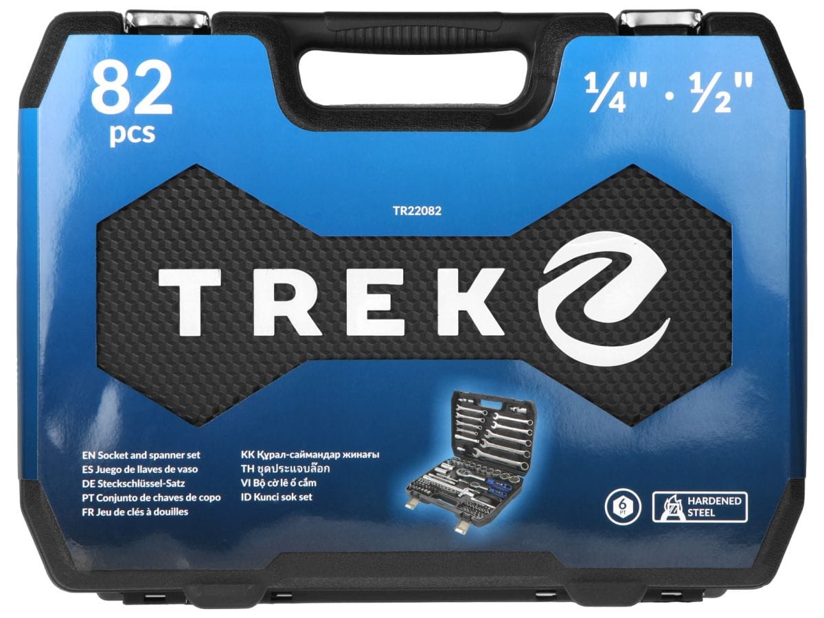 Набор головок и ключей 82пр. (1/4", 1/2", 6 граней) TREK TR22082