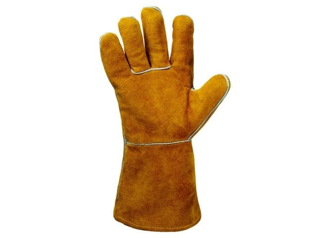 Краги спилковые пятипалые усиленные(на подкладке из х/б и флиса) р-р 10/XL, JETA SAFETY