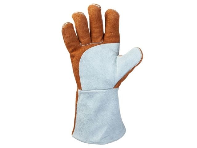 Краги спилковые пятипалые усиленные(на подкладке из х/б и флиса) р-р 10/XL, (с дополнительной накладкой) JETA SAFETY