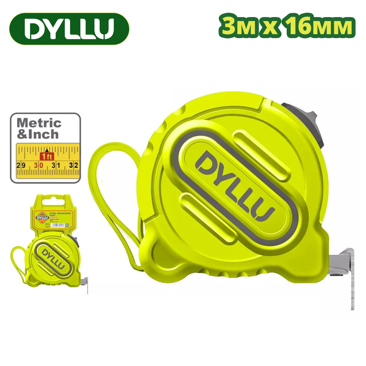 Рулетка 3 м х 16 мм DTMT1210 DYLLU