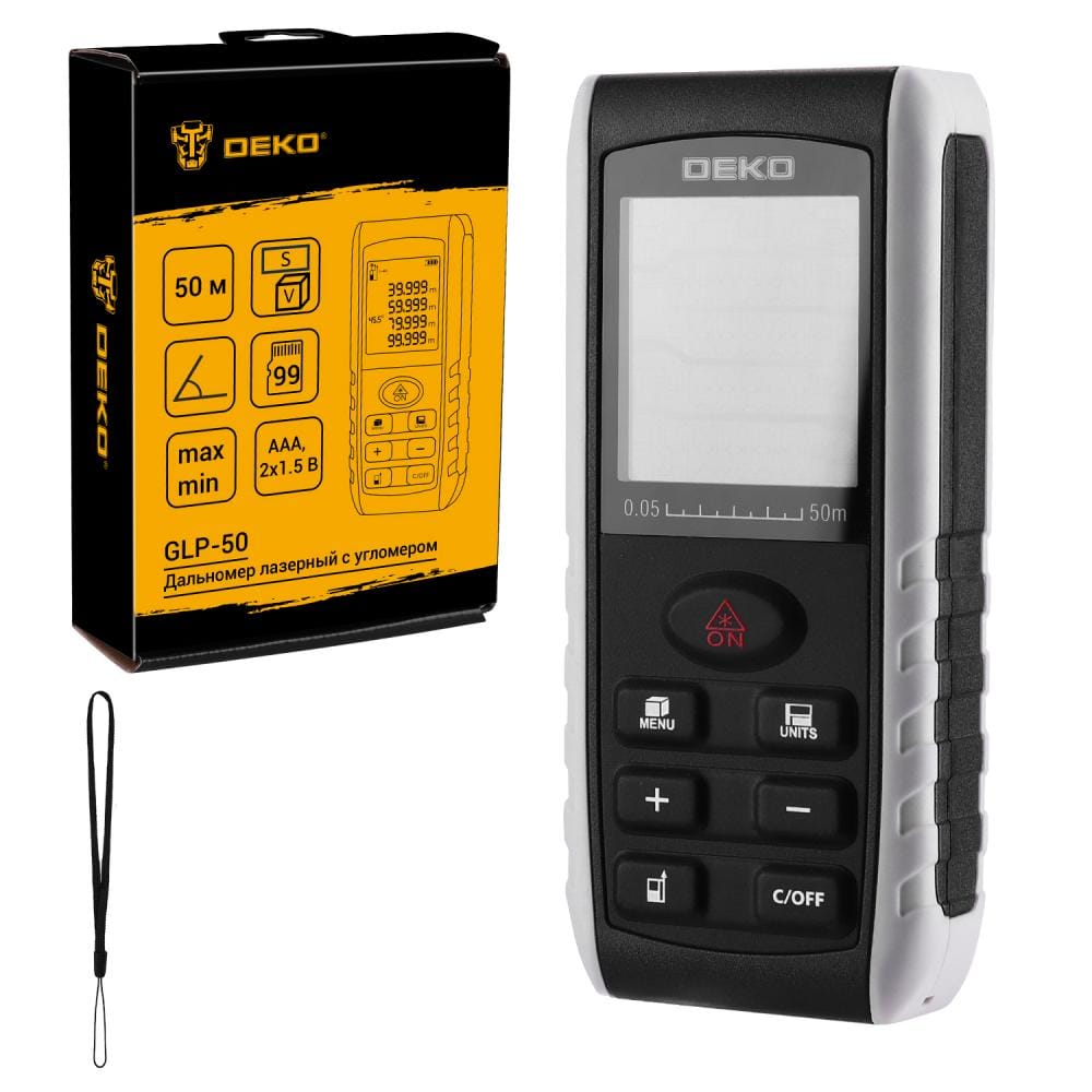 Дальномер лазерный с угломером Deko GLP-50