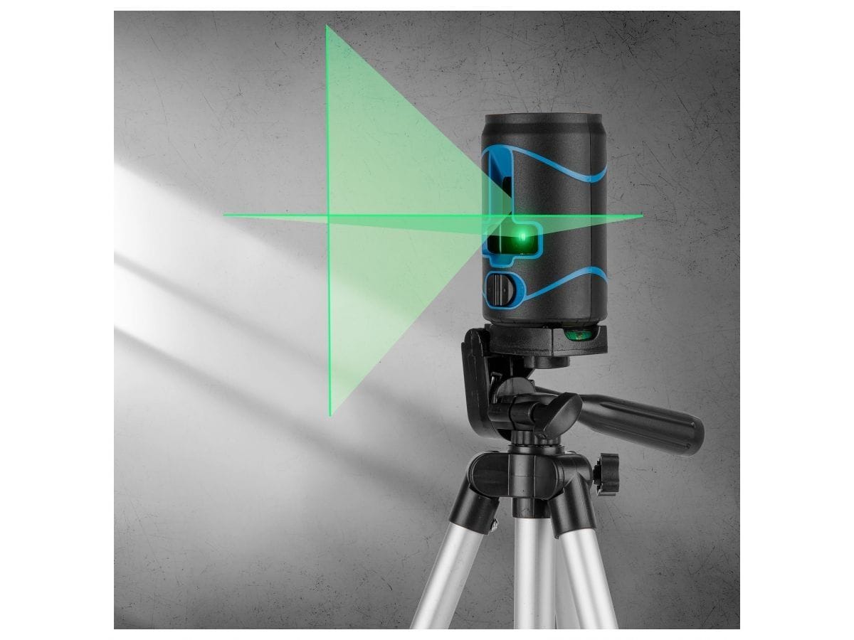 Нивелир лазерный со штативом в кор. 2х120°, до 30 м, +/- 0.3 мм/м, зеленый (резьба 1/4", штатив 1 м в комплекте) BULL LL 2201