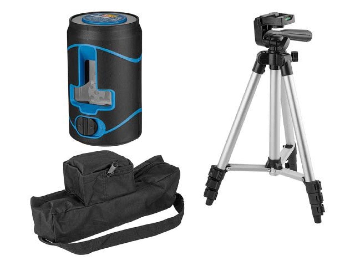 Нивелир лазерный со штативом в кор. 2х120°, до 30 м, +/- 0.3 мм/м, зеленый (резьба 1/4", штатив 1 м в комплекте) BULL LL 2201