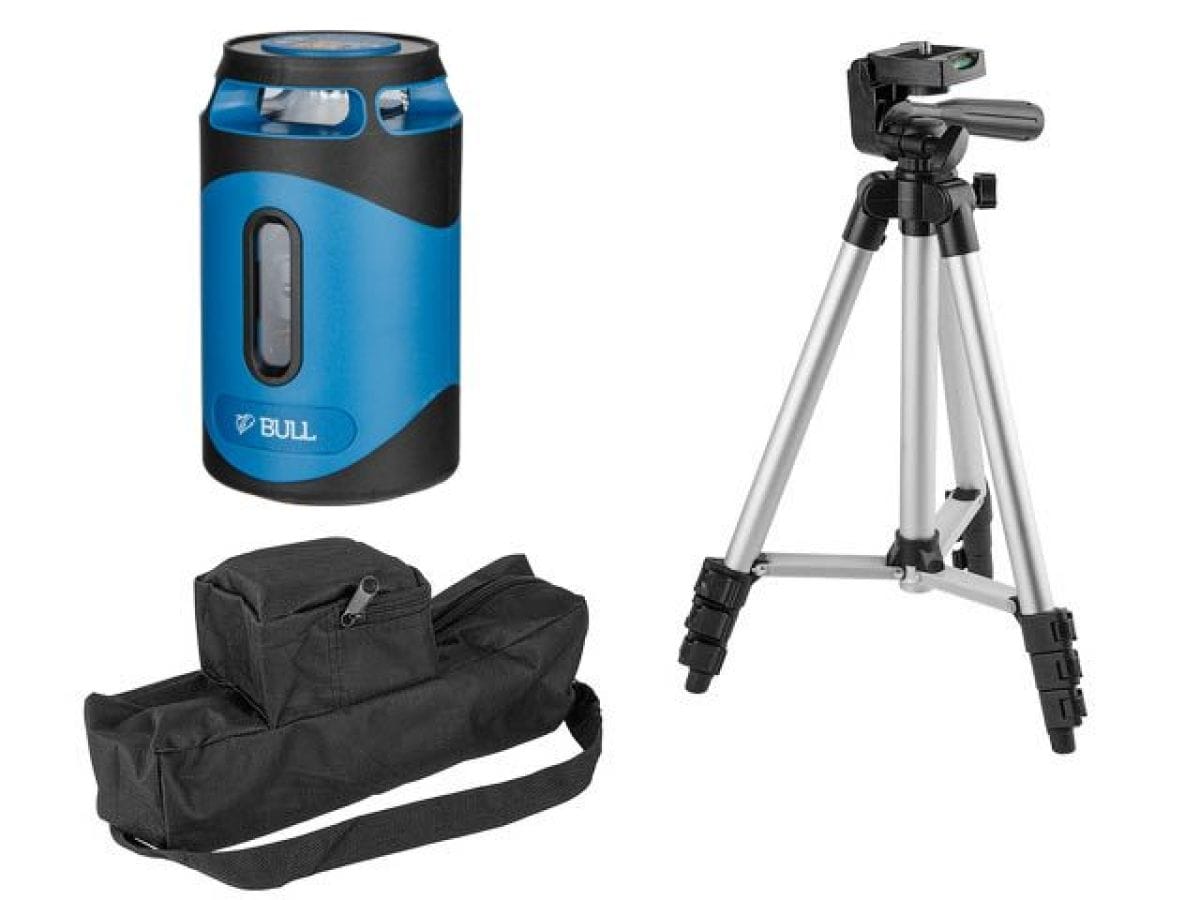 Нивелир лазерный со штативом в кор. 360°х130°, до 30 м, +/- 0.3 мм/м, зеленый (резьба 1/4", штатив 1 м в комплекте) BULL LL 2302