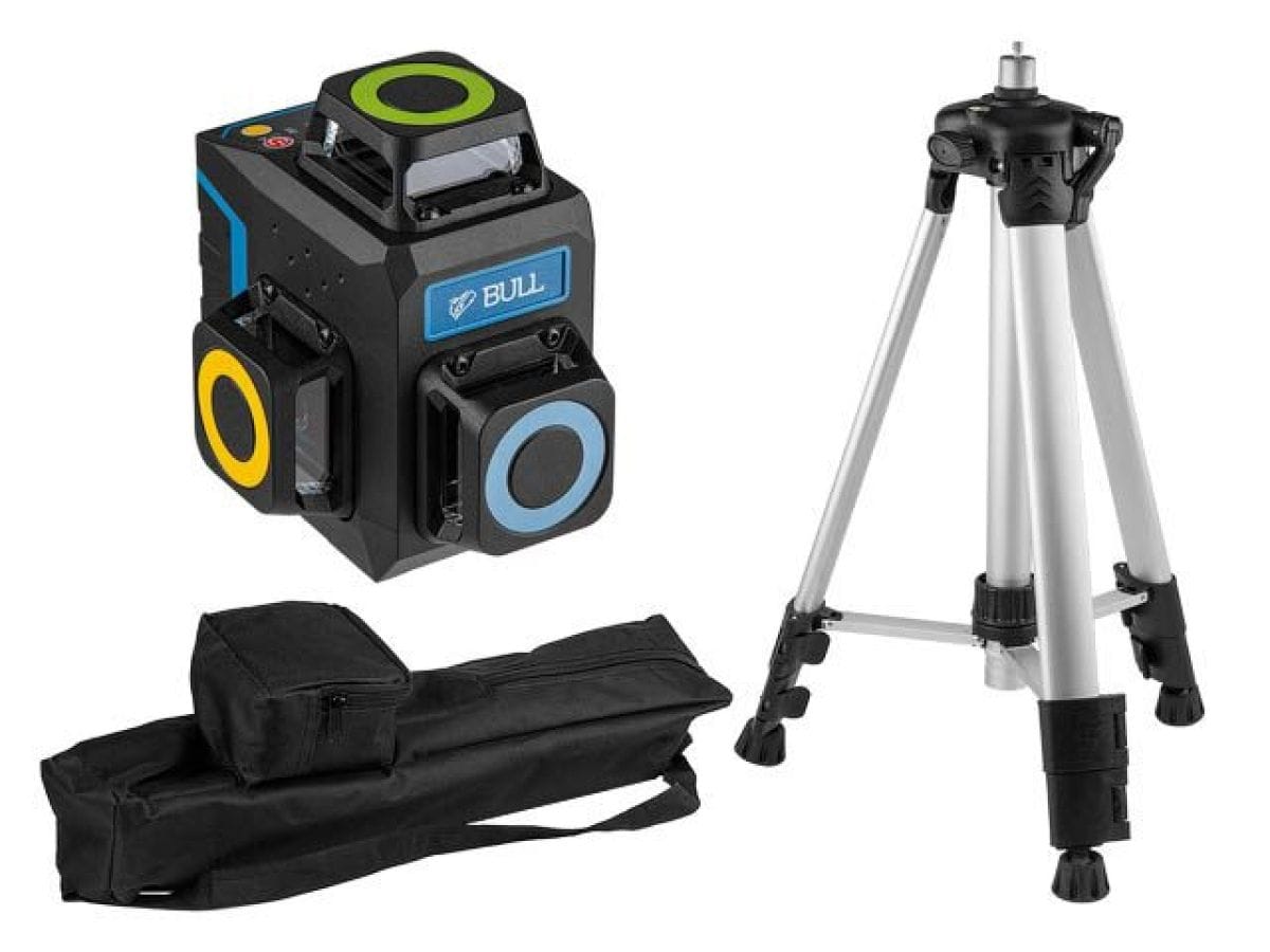 Нивелир лазерный со штативом в кор. 3х360°, до 60 м, +/- 0.3 мм/м, зеленый (резьба 1/4", штатив 1,2 м в комплекте) BULL BULL LL 3303