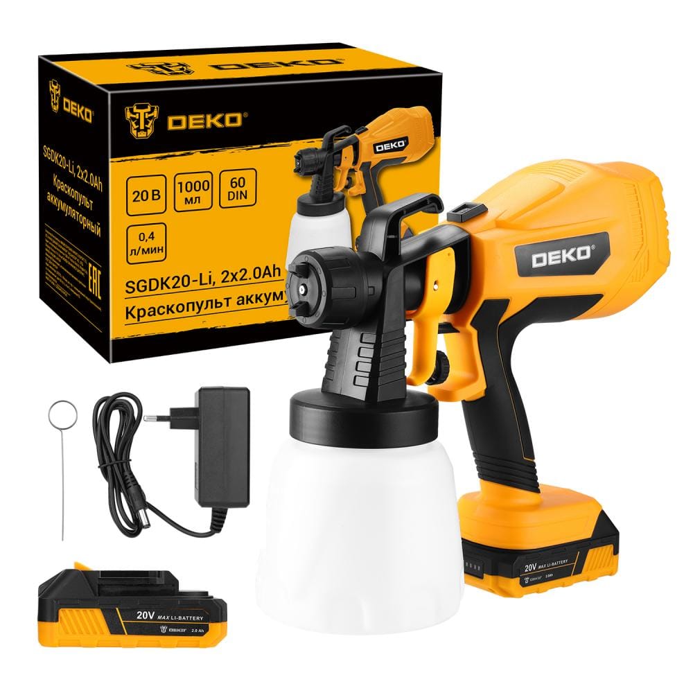 Краскопульт аккумуляторный SGDK20-Li 086-1020 Deko