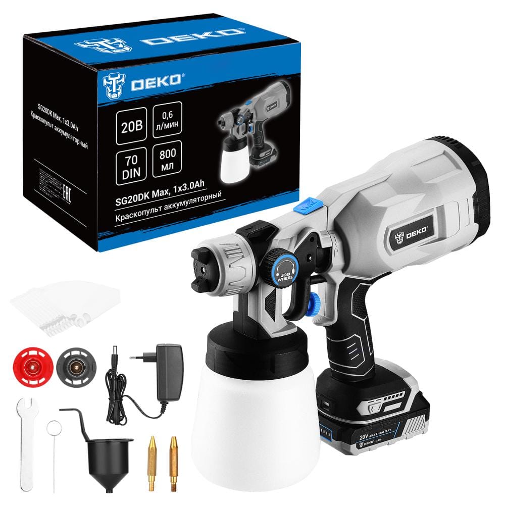 Краскопульт аккумуляторный SG20DK Max 083-1135 Deko
