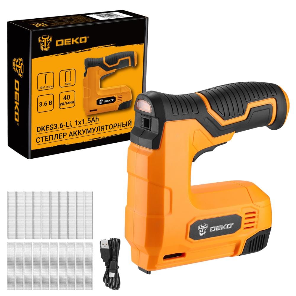 Степлер аккумуляторный DKES3.6-Li Deko