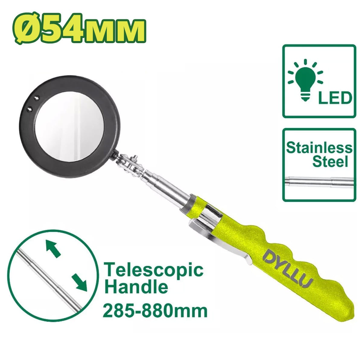 Зеркало телескопическое D54мм DTTU1688 DYLLU