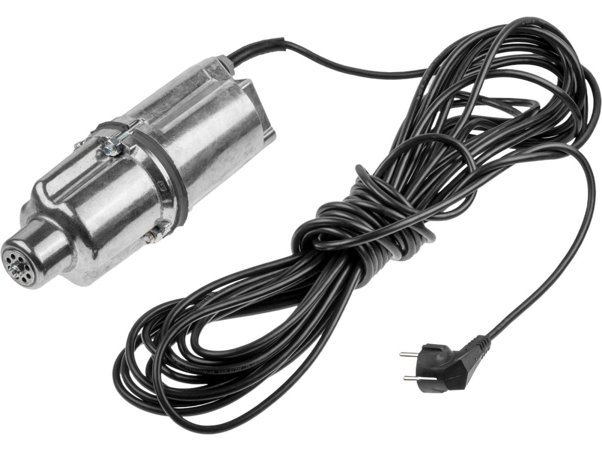 Насос вибрационный "Ручеек-1М", 10м (нижний забор) (алюминиевая обмотка 0,67мм, провод ПВС 3х0,75 мм, 225 Вт, 1050 л/ч) Ручеек "Ручеек-1М"