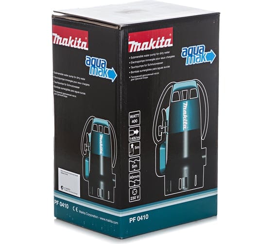 Дренажный насос для грязной воды (400 Вт, 8400 л/ч, до 5 м, пластм. корпус) MAKITA PF 0410