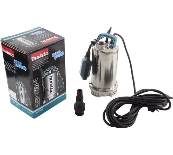 Насос дренажный для чистой воды(1100 Вт, 15000 л/ч, до 5 м, стальн. корпус) MAKITA PF 1100