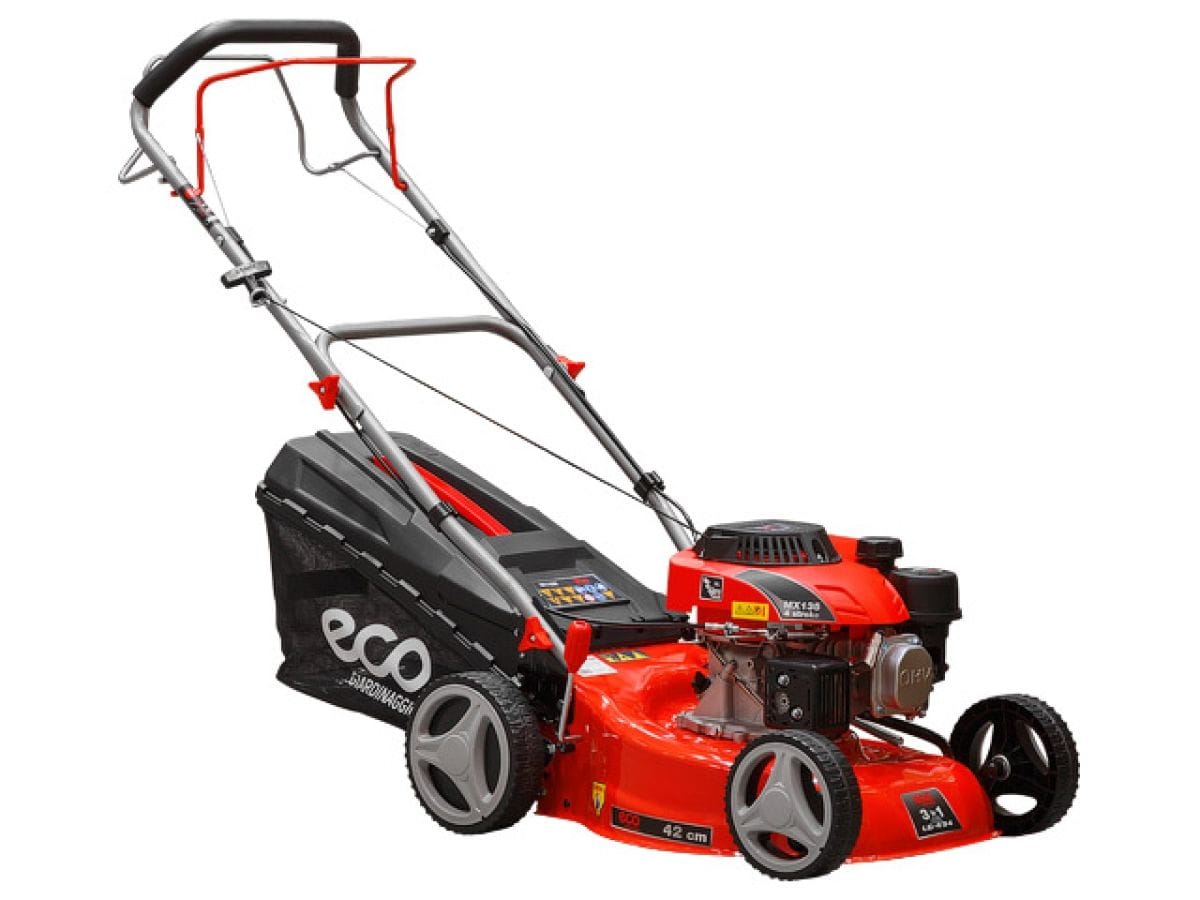 Газонокосилка бензиновая самоходная (3.5 л.с., шир. 42 см, самоходная, мульчир., стальн. корпус, травосборник 45 л) ECO LG-434