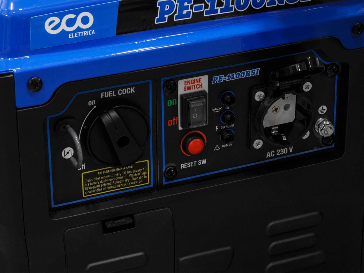 Электростанция (генератор инверторный бензиновый) (инверторный, 1.1 кВт, 230 В, бак 3.2 л, вес 13 кг) ECO PE-1100RSI