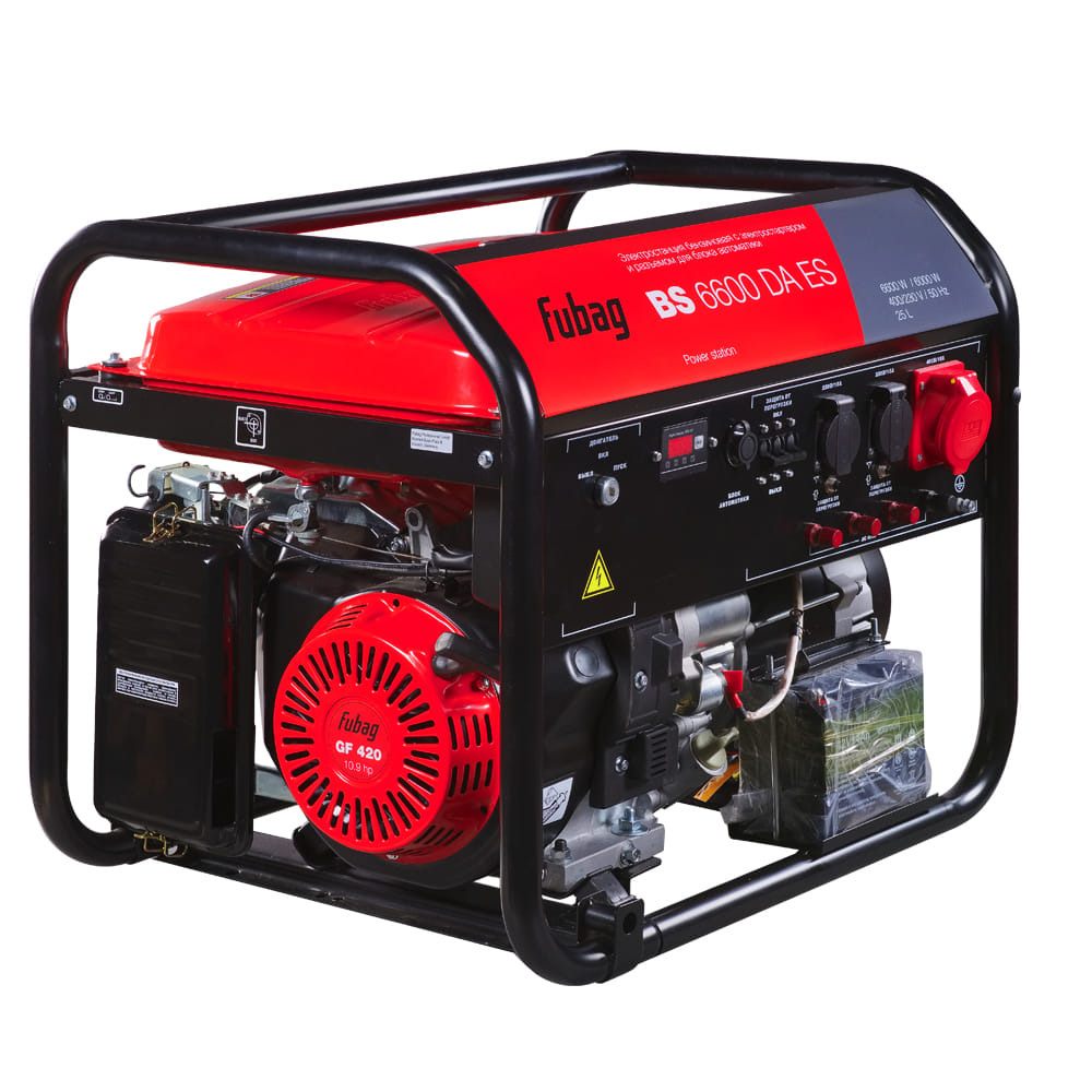 Генератор бензиновый с электростартером и коннектором автоматики Fubag BS 6600 DA ES