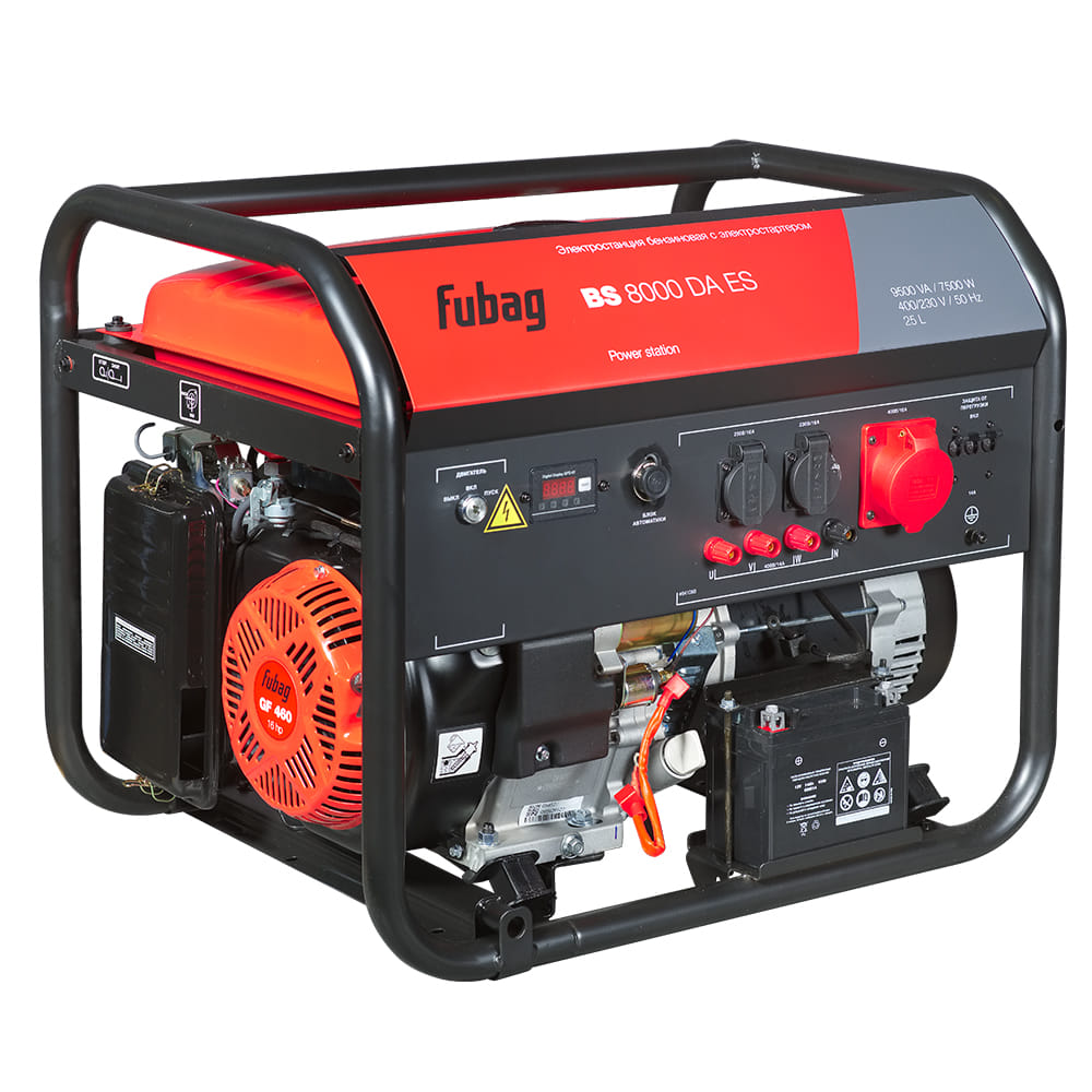 Генератор бензиновый с электростартером и коннектором автоматики Fubag BS 8000 DA ES