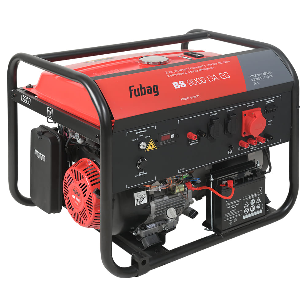 Генератор бензиновый с электростартером и коннектором автоматики Fubag BS 9000 DA ES