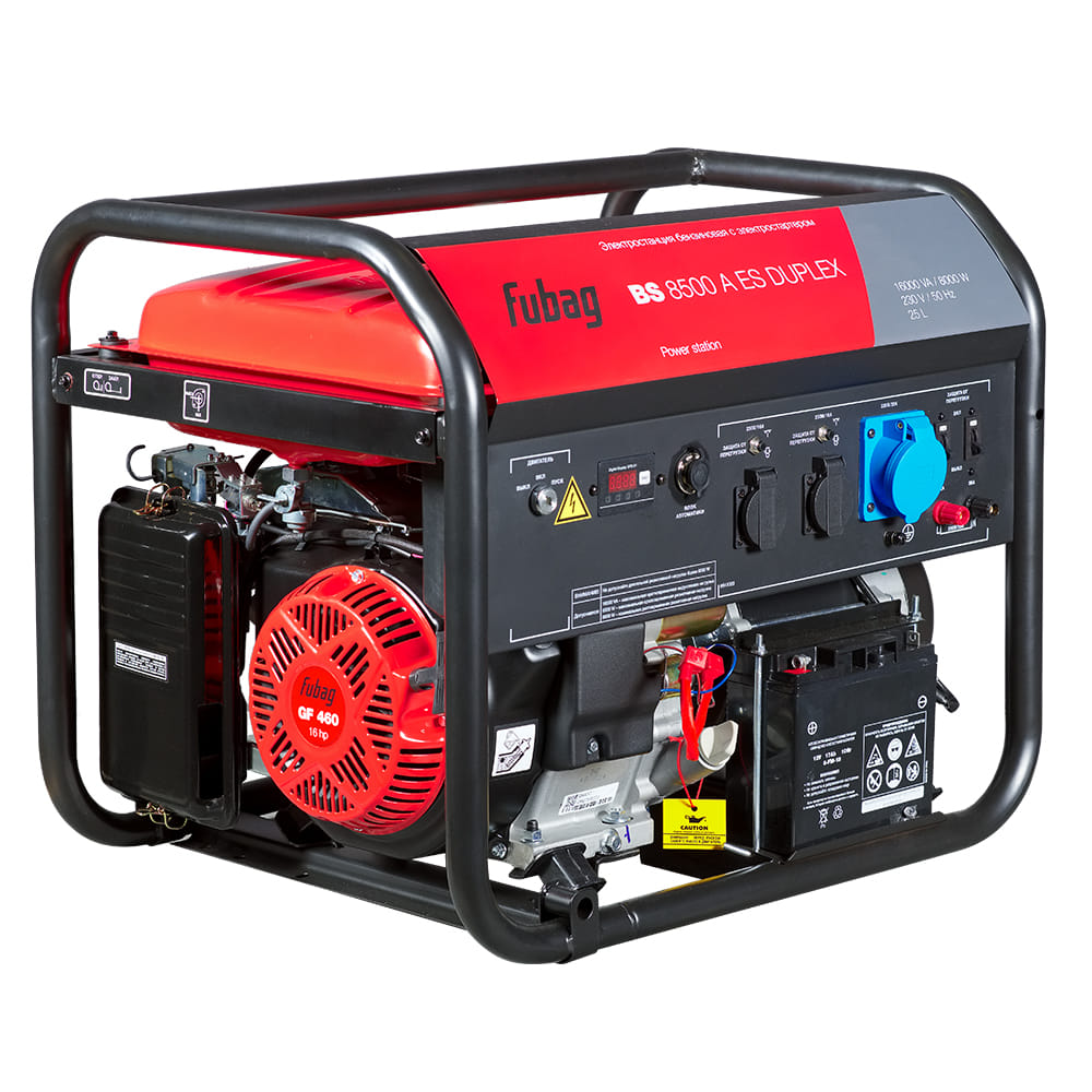 Генератор бензиновый с электростартером и коннектором автоматики Fubag BS 8500 A ES DUPLEX