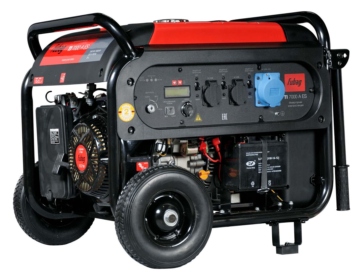 Генератор бензиновый инверторный TI 7000 A ES с электростартером и коннектором автоматики Fubag