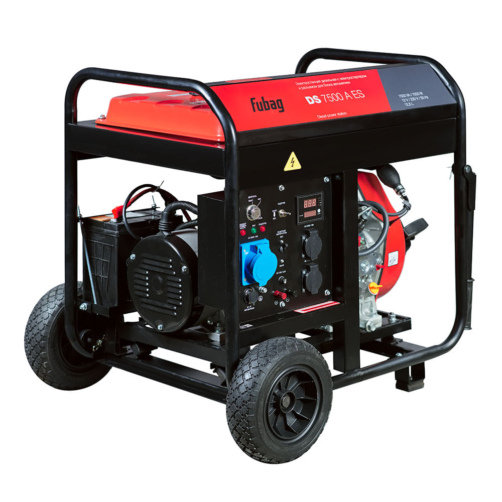 Генератор дизельный с электростартером и коннектором автоматики Fubag DS 7500 A ES